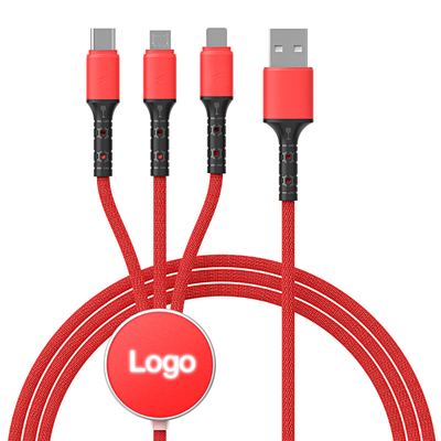 Nylon Length 120cm USB Fast Charge Cable Custom Red  Black Green